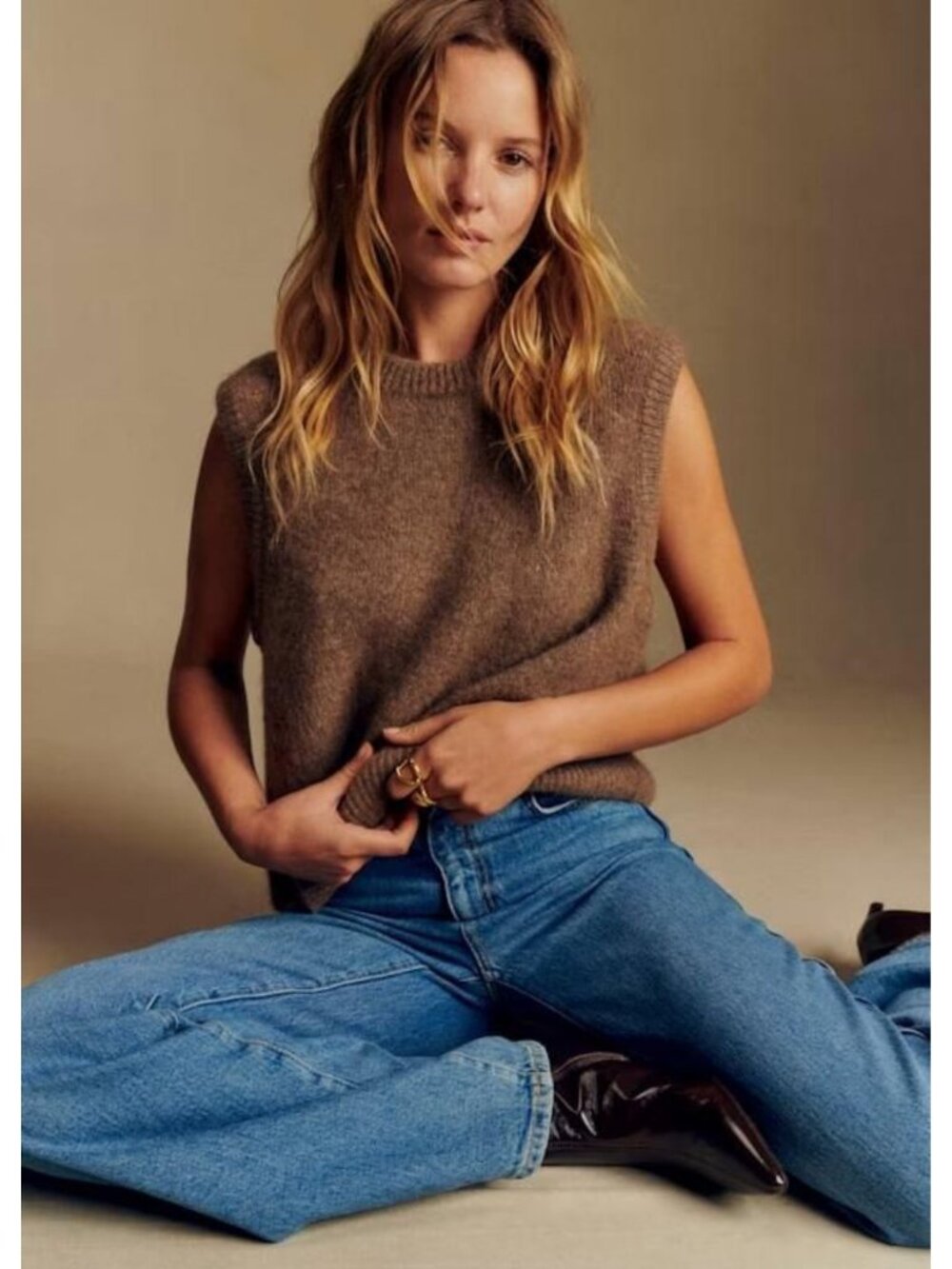 Sezane Samuel Jumper Dark Taupe Size XS